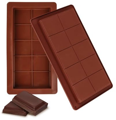 BigKego 2 Piezas Molde de Silicona para Dubai Chocolate Molde Tableta Chocolate Moldes de Chocolato Profundo para Chocolate Dulces Gofres