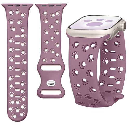 Ocaer Compatible with Apple Watch Straps 46mm 45mm 44mm 42mm 41mm 40mm 49mm 38mm, Cute Soft Silicone Strap for iWatch Series 11 10 9 8 7 6 5 4 Ultra SE 3 2 1, Sport Cat Dog Paw Bracelet for Women
