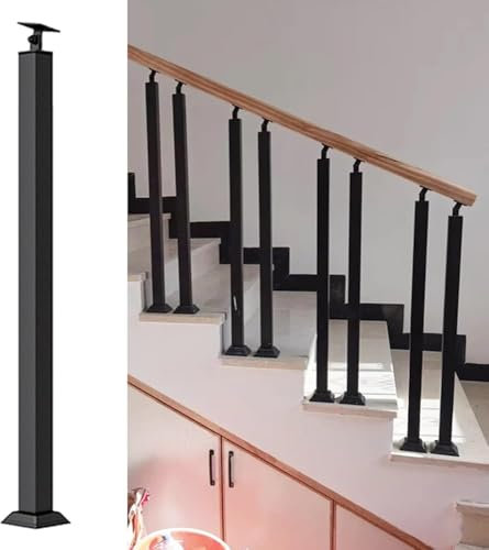 Balaustre moderne regolabili per scale per balconi mansardati Kit ringhiera quadrata in metallo a 270° per interni ringhiera di sicurezza in ferro battuto 1 pz (dimensioni: 95 cm)