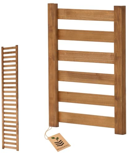 Modulares Rankgitter 50cm hoch – Spalier für Homerzo Pflanzkübel – Erweiterbare Holz Gitterwand für Balkon, Terrasse (Braun, 36 cm)