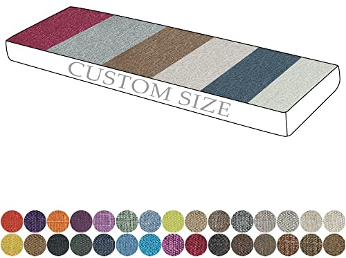 PHUSTJKL Bankkissen Stuhlkissen Sitzkissen für Fensterbank, Benutzerdefinierte Größe, 3cm/5cm/8cm Dickes Waschbare Abnehmbarer Bezug Bankauflage, Innensofa/Gartenkissen 30 Farben (Dicke 4CM)