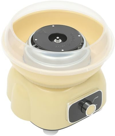 Kaichenyt Zuckerwattemaschine, 500W Cotton Candy Machine mit Wärmeableitungslöcher Durchmesser der oberen Öffnung 20cm Drehzahl Ca. 1850RPM für Würfelzucker Gelb