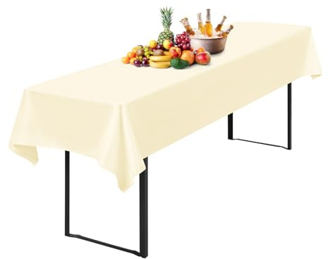 1 Stück Tischdecke Bierzeltgarnitur 100 x 250cm Biertisch Tischdecke wasserdichte Polyester Bierbank Tischdecken für 50 und 70cm Biertische, Rechteckige Tischdecken für Hochzeitsfeiern(Beige)