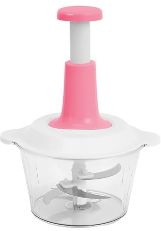 Hachoir Manuel, Regerly 1 Pièce 1.5l Coupe Oignons Manuel Hacher Oignons Légumes Hacher avec 3 Lames En Acier Inoxydable (Rose clair)