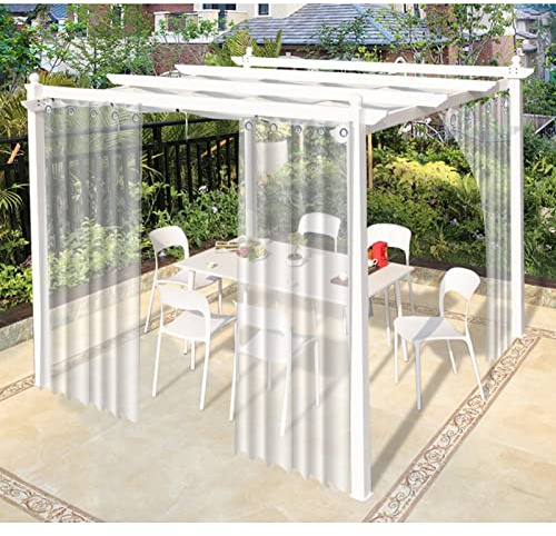 Lona transparente de PVC de 0,35 mm con ojales, cubierta lateral impermeable para pérgola, balcón, toldos al aire libre, toldo de 4,8 x 2,5 m