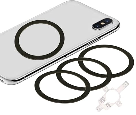 3 Pack 0.4mm Ultra Thin Mag-Safe Metal Ring Sticker with Alignment Ruler, Heat Resistant Adhesive Metal Sticker for Magnetic Car Mount, Compatible Phone Samsung Android