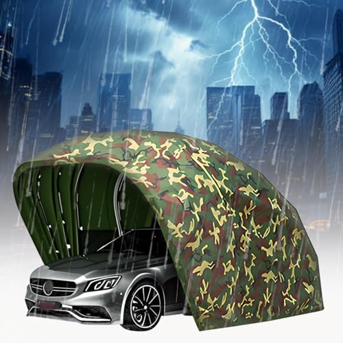 Carport Pare-soleil et tente imperméable – Garage rétractable entièrement fermé pour voitures, motos, vélos