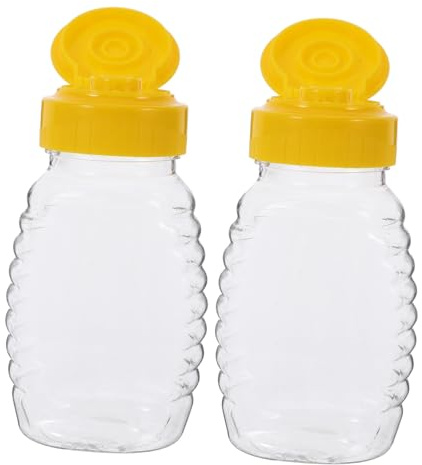 Toyvian Honigspender Honigdosierer Nachfüllbare Quetschflasche Für Honig Gewürze Ketchup Und Senf Auslaufsicheres Kunststoff-Set Mit 2 Stück Für Küche Restaurant Und Café