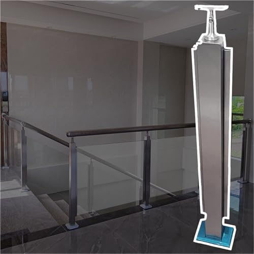 Nero, d & Argento ringhiera in vetro, Antivento Pannelli in acciaio inox, Balaustre alte 100cm per terrazza/piattaforma, Sistema di ringhiera in vetro per esterni