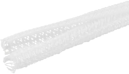 sourcing map 20ft - 1/4 Inch Expandable Braided Cable Sleeving, PET Cable Management Wire Sleeve Cord Protector, Wire Wrap Loom Tube for TV Computer Office Home Devices, White