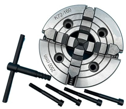 160 mm unabhängiges 4-Backen-Drehfutter K72-160 – Hochpräzises manuelles Drehfutter aus Metall