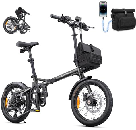 ENGWE Zip Faltbares E Bike – 16.9 kg leichtes City EBike,120 km (PAS 1) | 36V 10Ah Herausnehmbarer Akku, 250W Motor, 16*19,5-Zoll-Stadtreifen, Drehmomentsensor, Hydraulische Bremsen
