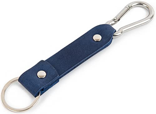 Blaues Leder Karabiner Schlüsselanhänger Ringhalter Klammer Schlüssel Karabiner-haken Geschenk Schlüsselband Anhänger