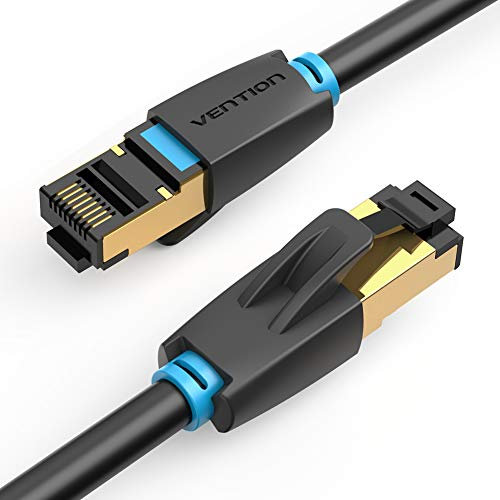 Vention - Cable Ethernet de Red SSTP Cat8 (3 m de Longitud), Color Negro