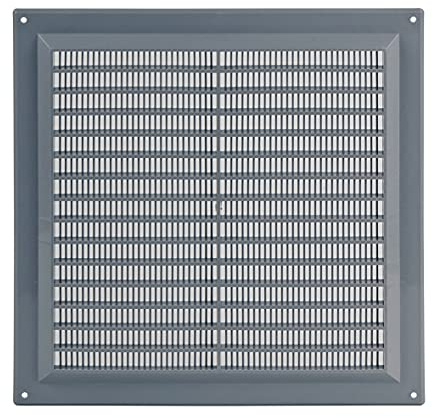 Steinberg14 Griglia di Aerazione Rettangolare 250x250 mm - Griglie di Aerazione in Plastica Grigia - Serranda di Scarico dell'aria con flangia - Coperchio di Sfiato Interno a Parete e a Soffitto