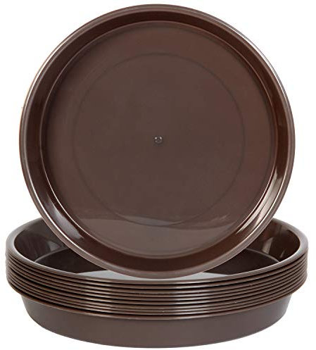 Youngever 10 Pack 25CM Plastic Plant Saucers, Thick and Heavy Duty Plastic Saucer Flowerpot Trays, Excellent for Indoor and Outdoor Plants