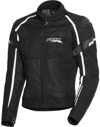 FLM Sports Textil Jacke 1.2 - Mesh-Einsätze - Windstopper-Membran - Reflektoren - 5-fach-Sicherheits weiß L