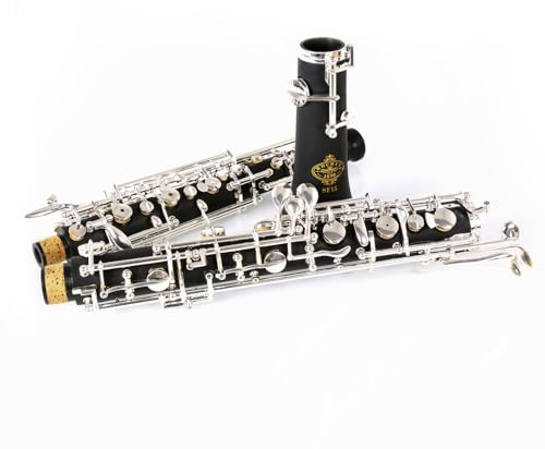 Rochix Oboe Beginner Student Level SF15 ABS Body Silver Plated Full Automatic C Tone with 1 Reed,1 Cleaning Cloth,1 Swab,1 Thumb Rest,1 Case and More