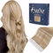 Fshine Tape in Extensions Echthaar 55cm 20 Stücke 50g Weich Haarverlängerungen Echthaar Extensions Tape Goldblond Highlights Hellblond Farbe 16P22