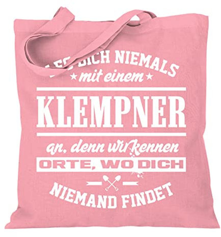 Stoffbeutel Jutebeutel Lange Henkel mit Spruch Leg Dich Klempner