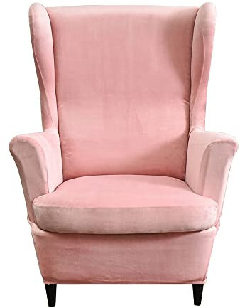 Meigeh Sesselhusse Ohrensessel Bezüge für Sesselbezug für einen Ohrensessel Samt 2 Stück ohrensessel sesselhusse Rosa