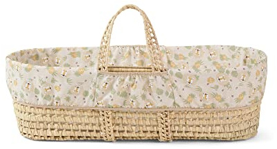 Clair de Lune | Safari Palm Babykorb mit Bettwäsche 75 x 28 cm | inklusive hypoallergener Matratze | Premium Stubenwagen in Großbritannien hergestellt | Baby Essential