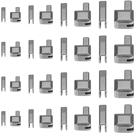 sourcing map 4 Stück Reißverschluss Stopper Reparatur Kit Halterung Box und Einsteckstift #3#5#8#10 Metall Schieberegler Endstück für Taschen Mäntel Zipper Ersatz Offene (Metallisch Schwarz)