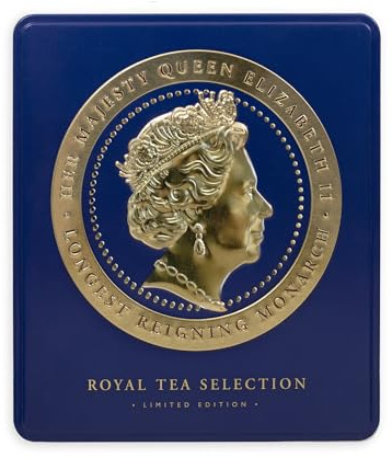 Ahmad Tea London Tea Selection Caddies | Cameo Blue Caddy | London Souvenir Tea Gift | 32 Teabags | 4 Tea Blends