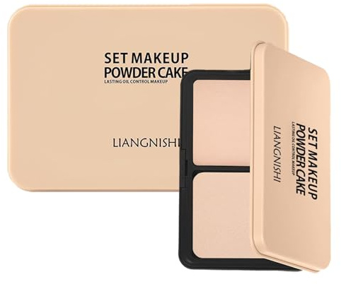 Compact Foundation - Up To 8hr Wear - Lightweight, SPF 20, All Day Resistant, Shine Control, Moisturizing,Conceal & Skin Brighten, Weightness, Smooth Pressed Makeup Powder, With Mirror & Puff