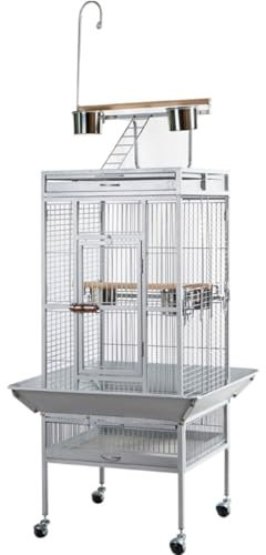 RUVOO Vogelkäfig Vogelkäfige Großer Vogelkäfig Aus Schmiedeeisen Mit Spielplatte Und Rollständer, Papageienkäfig, Vogelkäfige Vogel Käfig (Color : B)