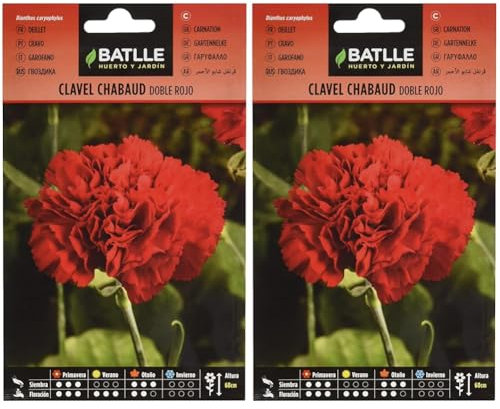 Batlle – Semi di Fiori – Garofano Chabaud Doppio Rosso (Confezione da 2)