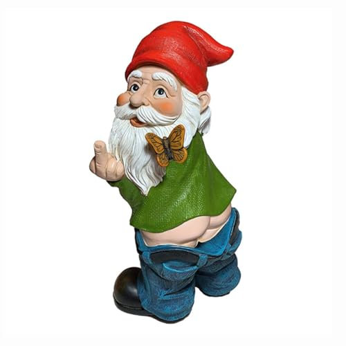 Enanos de Jardín para Exteriores, Figuras y Estatuas Divertidas para Césped, Patio, Balcón, Porche, Terraza (3)