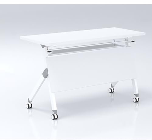 Tragbarer Konferenztisch mit Rollen und starken Metallbeinen, ideal für Media-Center, Klassenzimmer, Büros und Zuhause, faltbarer Besprechungstisch, Eichen-Finish, 119,4 x 40,6 x 76,2 cm, mobiler