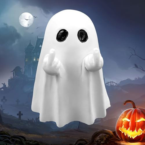 Tyafzzn geist Mit Mittelfinger, Halloween Deko, Niedliches Ornament, Outdoor & Indoor