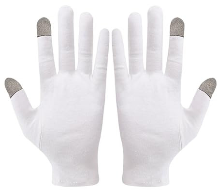 3 Paar Touchscreen Feuchtigkeitshandschuhe, Weiße Baumwolle Feuchtigkeitsspendende Handschuhe, Über Nacht Schlafenzeit Heilung Schlaflotion Handschuhe Für Reparatur Raue Trockene Rissige Hände Haut