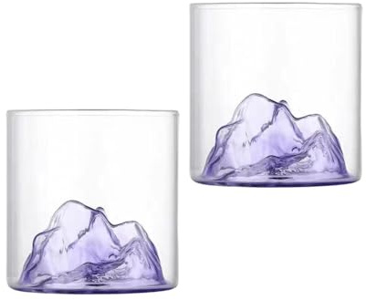 Supercap - Lot de 2 verres à whisky de montagne, verres à l'ancienne pour cocktail, verre de 300 ml, de bar pour Scotch Rocks (200mL, 2pcs)