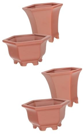 BESPORTBLE 2 Juegos Maceta De Planta De Cerámica Maceteros para Suculentas Drenaje Maceta De Barro Macetas De Terracota Plantas Pequeñas Macetas para Suculentas Exterior 2 Piezas * 2