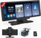 Portable Wireless Carplay Screen with Dashcam - Lehwey 10.26 Inch A-pple Car Play Tablet with 4K Front Dash Cam & 1080P Rearview Backup Camera, Bluetooth 5.0, FM, Voice Assistant, with 64GB TF Card