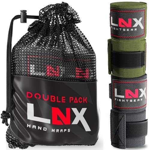 LNX Boxbandagen Doppelpack 2,5 3,5 oder 4,5m - Profi Bandagen für Boxen Kickboxen Muay Thai MMA UVM 250 350 450cm