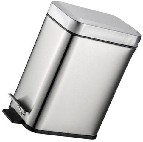 HYTROVE Cubos Basura Con Pedal De Acero Inoxidable Contenedor Ajustado Con Tapa Para Cocina y Baño Diseño Compacto y Resistente Para Espacios Estrechos y Uso Doméstico