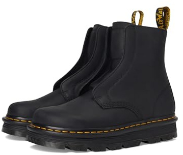 Dr. Martens Unisex Zebzag Laceless Black Women 12 Medium, Men 11 Medium,