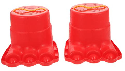 FUNNETOYU Kinderspielzeug Stelzenspielzeug Aus Abs Für Kinder Outdoor Hüpfspielzeug Zum Gleichgewichtstraining 2 Stück Rote Stelzen Für Koordination Und Bewegung