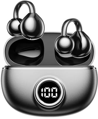 UAPPO Cuffie Open Ear Cuffie Bluetooth 5.4 Wireless Auricolari Conduzione Osse Ultraleggero Cuffiette Bluetooth Cancellazione Rumore Senza Filo for iOS Android Samsung (Nero)