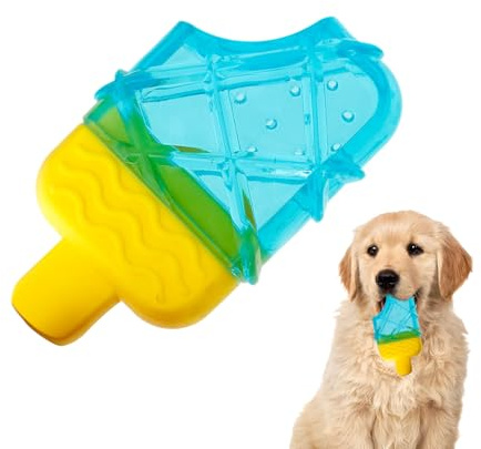 Beißring für Haustiere, kühlend, am Stiel, Kauspielzeug für Hunde, kühlend, gefrierbar, Kauspielzeug, geformtes Haustierspielzeug zum Zahnen und Spielen, tragbar, gefrierbar, auch für
