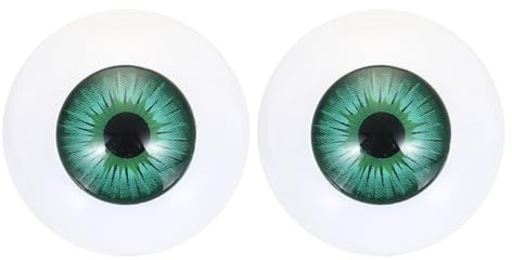 PATIKIL 24mm Doll Eyes,1 Pair Realistic Acrylic Eyes Plastic Half Eyeballs for Dolls Masks Halloween Props Art Craft, Green