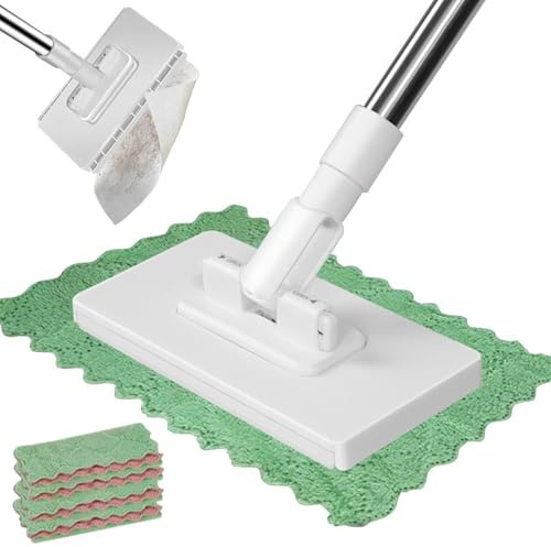No-wash Face Towel Mop With 4 Reusable Cloths For Kitchen, Face Towel Cleaner Mop With 4 Reusable Cloths - Household Cleaner Supplies, Dust Removal Equipment For Pet Hair Bathroom Living Room