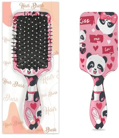 Mexpekil Love Day Panda Spazzola districante per capelli a forma di panda, spazzola per capelli bagnati e asciutti, massaggiante, pettine per capelli per ragazze donne uomini