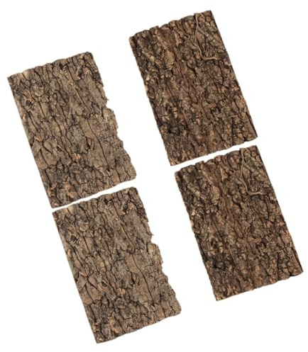 ARTSEWPLY 4pcs Terrarium Bark Decor Reptile Tank Background Mat Climbing Habitat Wall for Aquarium Turtle Box Safe Reusable Substrate