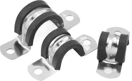 HOWSHENG 1-10pcs Rubber Lined Pipe Clamp P Clips 6mm-200mm Stainless Steel Mounting Hose for Fixed(150mm 1pc)