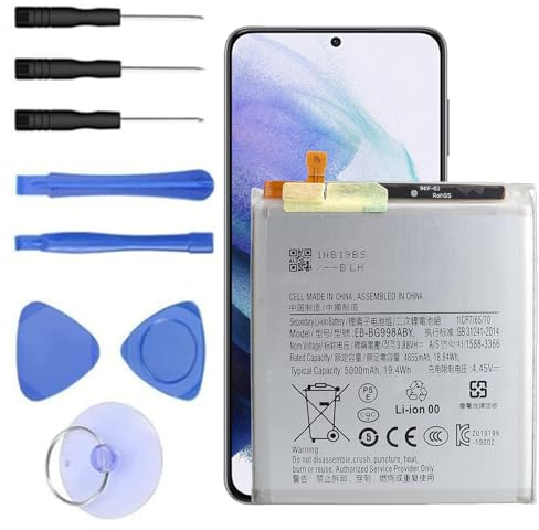 JIMACRO 5000 mAh Batterie Compatible avec Galaxy S21 Ultra, EB-BG998ABY Batterie Compatible avec Galaxy S21 Ultra SM-G988 G988B DS SM-G998U avec Kits de Remplacement